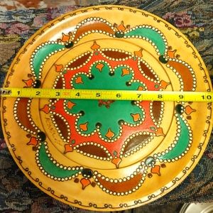Vintage Pyrographed Romanian Decorative Wood Plate